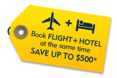 Book flight + Hotel at the same time, save up to $500. Click to learn more.