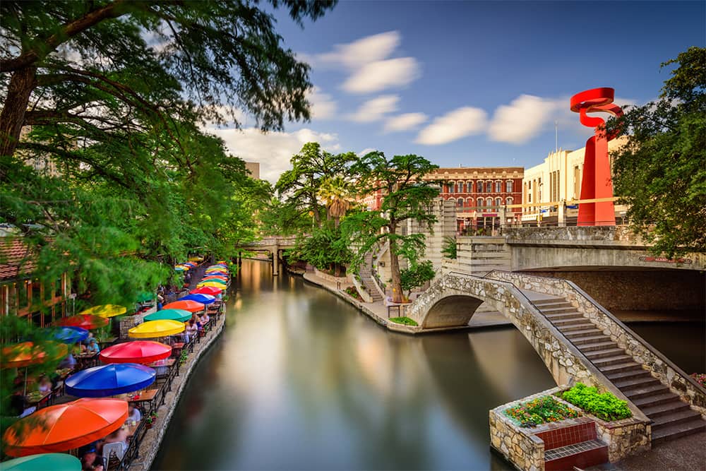 Riverwalk in San Antonio, TX--a top city for single seniors