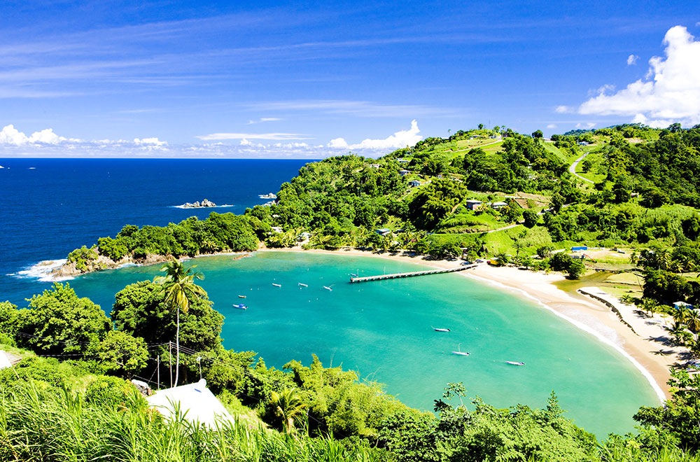 Aerial view of Parlatuvier Bay, Tobago Exotic cruise destination