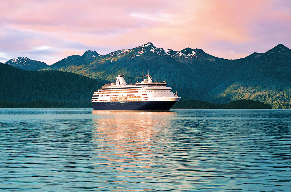A sunset view from the ms Maasdam in Alaska ms Maasdam sailing along Alaska