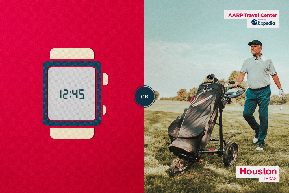 smart watch/golf club bag on the greens
