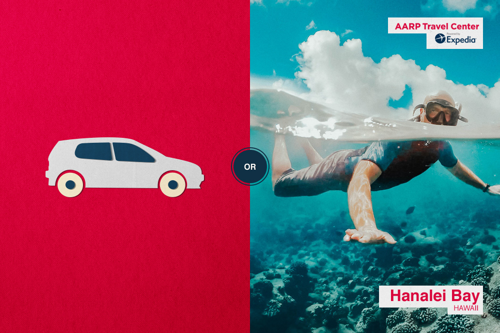 new car/snorkeling in hawaii