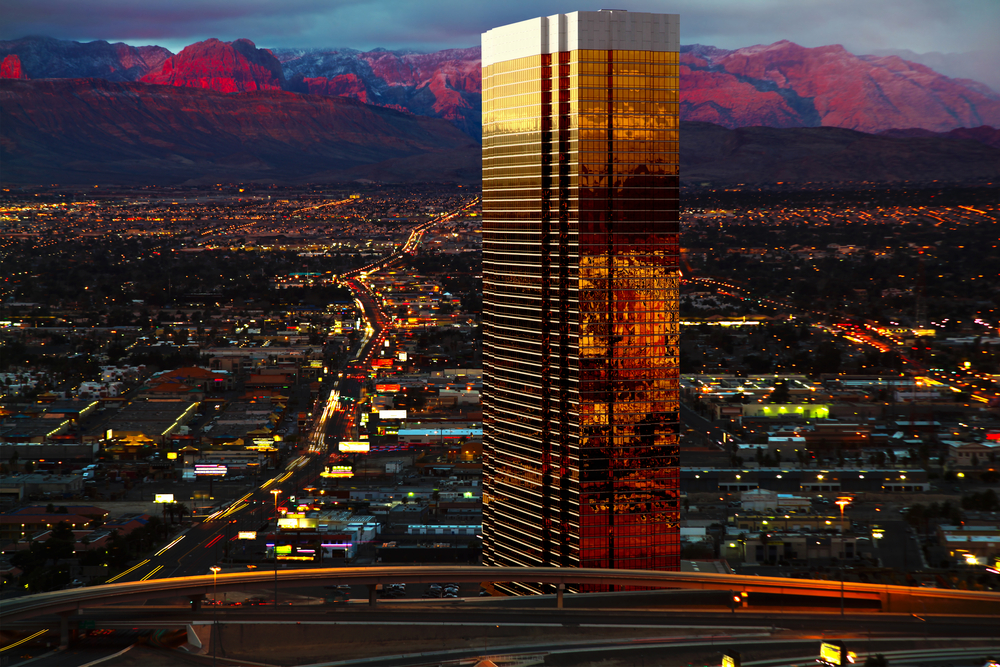 Aerial view of Las Vegas at Sunrise