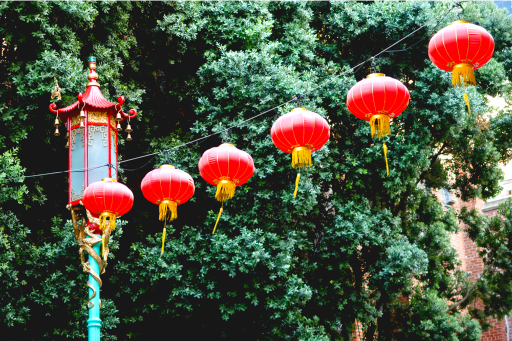 lanterns in china town, san francisco, california