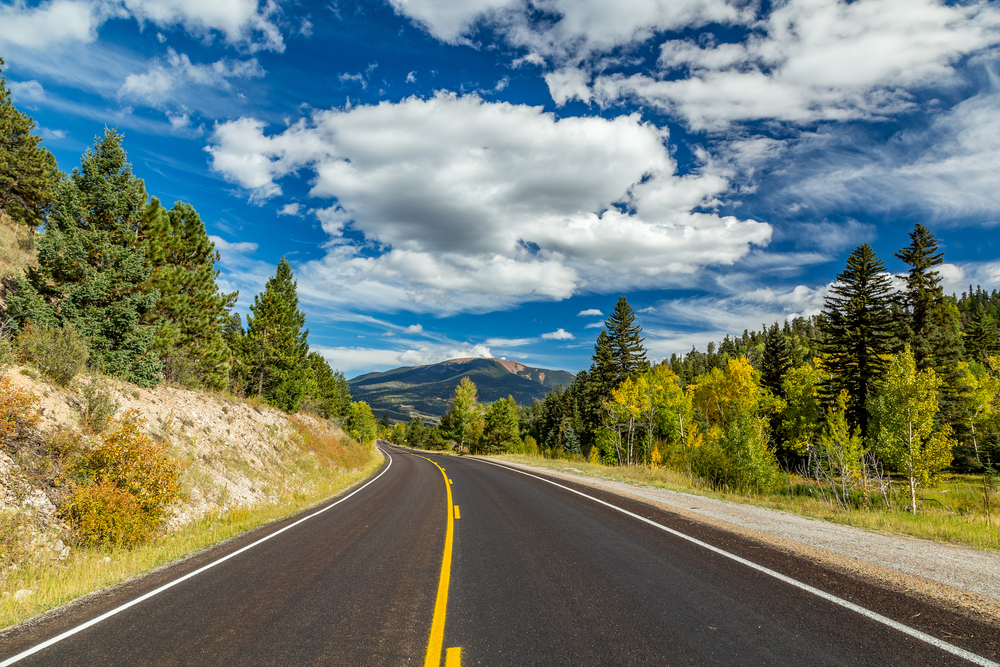 The Enchanted Circle Scenic Byway in Northern New Mexico in fall